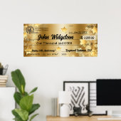 Giant faux Presentation check-bonusprijs voor lief Poster (Thuiskantoor)