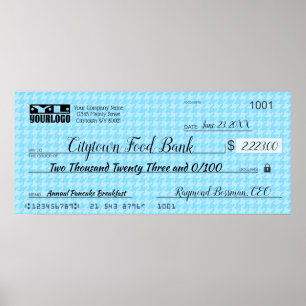 Giant faux Presentation check-bonusprijs voor lief Poster