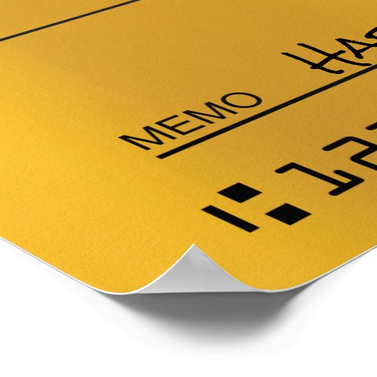 Giant faux Presentation check-bonusprijs voor lief Poster (Hoek)