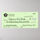 Giant faux Presentation check-bonusprijs voor lief Poster (Voorkant)