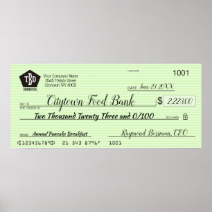 Giant faux Presentation check-bonusprijs voor lief Poster