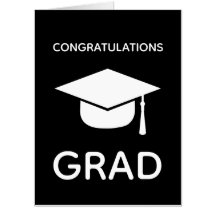 Giant Félicitations Grad Grad Graduation Card Blac