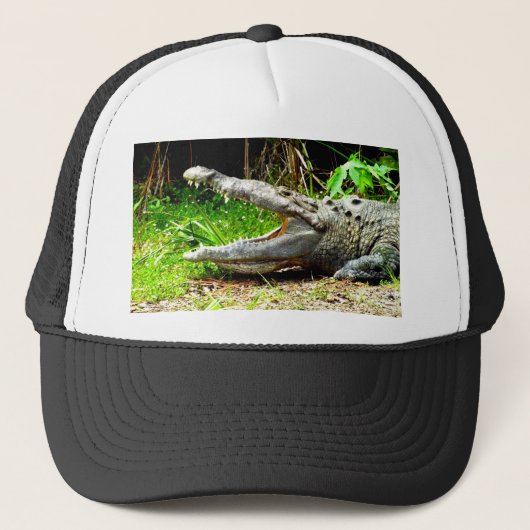 Giant gator met open mond trucker pet (Voorkant)