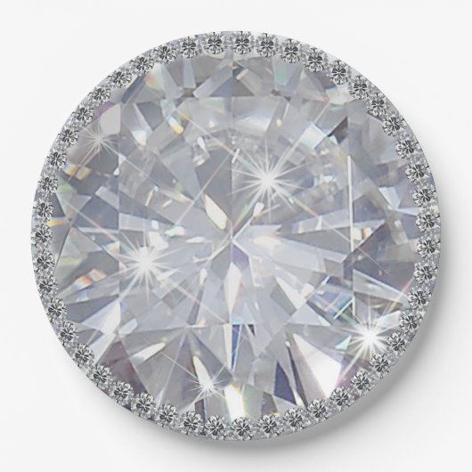 Giant Gemstone Diamond Jewel Solitaire Papieren Bordje (Voorkant)