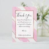 Giant Gold bijgesneden roze Waterverf penseelstrek Bedankkaart (Staand voorkant)