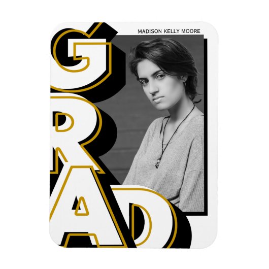 GIANT GOLD BLACK AFSTUDEERDER 4x3 Afstuderen Flexi Magneet (Verticaal)