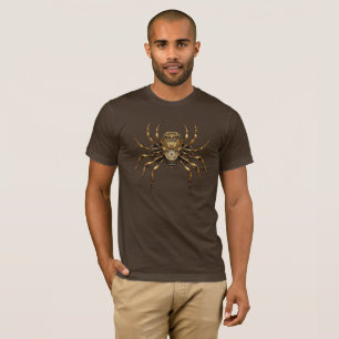 Giant Gouden Gekleurde Steampunk Spider Halloween T-shirt