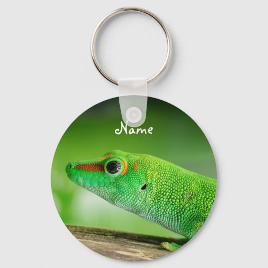 Giant Green Day Gecko - Phelsuma grandis Sleutelhanger (Voorkant)