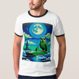Giant Green Owl onderzeeër T-Shirt