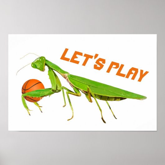 Giant Green Praying Mantis Basketball Poster (Voorkant)
