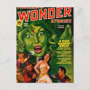 Giant Green Snake Woman Briefkaart