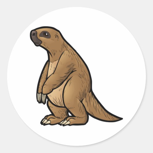 Giant Ground Sloth Ronde Sticker (Voorkant)
