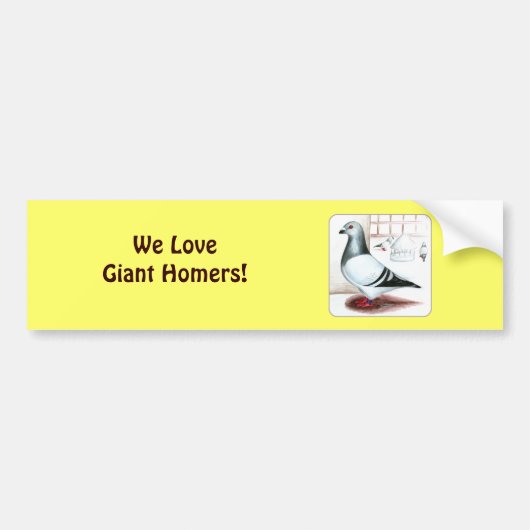 Giant Homer Pigeon 1973 Bumpersticker (Voorkant)