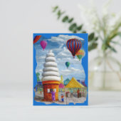 Giant Ice Cream Cone Carnival Landschap Briefkaart (Staand voorkant)