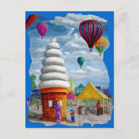 Giant Ice Cream Cone Carnival Landschap Briefkaart (Voorkant)