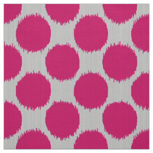 Giant Ikat Stippen, fuchsia roze op lichtgrijs / g Stof
