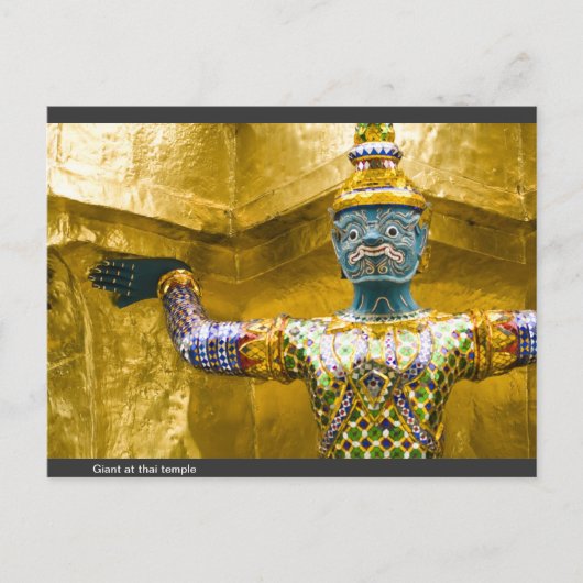 Giant in de Thaise tempel Briefkaart (Voorkant)