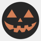 Giant Jack O' Lantern Face Halloween Pumpkin Ronde Sticker (Voorkant)