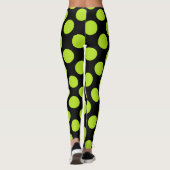 Giant Lime Green Polkadots on Black Leggings (Dos)