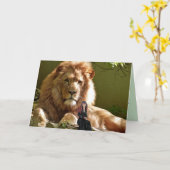 GIANT LION & LITTLE LADY BIRTHDAY FANTASY KAART (Gele Bloem)