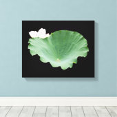 Giant Lotus Leaf met Bloom Canvas Afdruk (Insitu (Houten vloer))