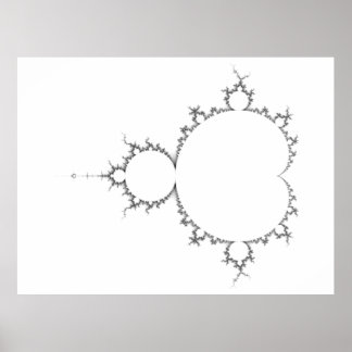 Giant Mandelbrot, zwart en wit, 13000x11000 Poster