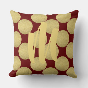 Giant Monogram Gold Polka Dots Kussen