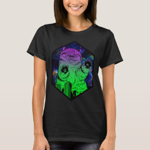 Giant Monster Catzilla aanvallen Cat Skyline T-shirt