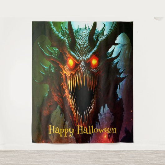 Giant Monster Halloween Achtergrond Wandkleed (Voorkant)