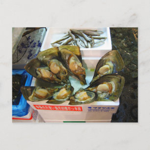 Giant Mussels Tsukiji Fish Market, Tokyo, Japan Briefkaart