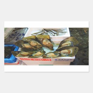 Giant Mussels Tsukiji Fish Market, Tokyo, Japan Rechthoekige Sticker