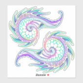GIANT Neon Seashells Sticker (Vel)