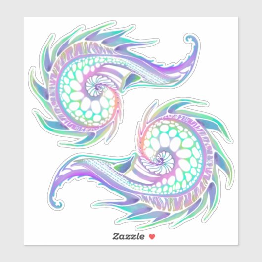 GIANT Neon Seashells Sticker (Vel)