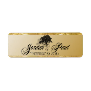 Giant Oak Tree on Gold Sigaar Band Etiket