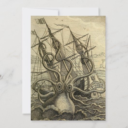 Giant Octopus  1801 Etching Bedankkaart (Voorkant)