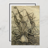 Giant Octopus  1801 Etching Bedankkaart (Voorkant / Achterkant)