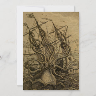 Giant Octopus 1801 Etching Bedankkaart