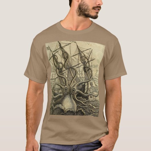 Giant Octopus  1801 Etching T-shirt (Voorkant)