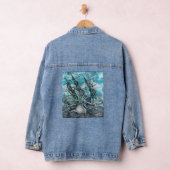 Giant Octopus Blue Zee Monster Sailboat Denim Jacket (Hangar)