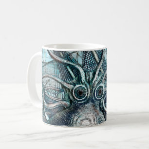 Giant Octopus Blue Zee Monster Sailboat Koffiemok