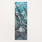 Giant Octopus Blue Zee Monster Sailboat Yogamat (Voorkant)