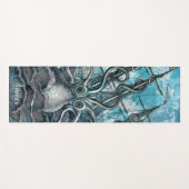 Giant Octopus Blue Zee Monster Sailboot Monogram Yogamat (Voorkant (horizontaal))