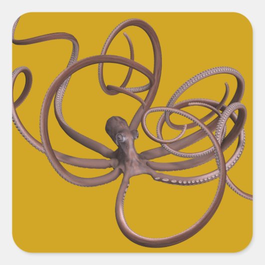 Giant Octopus Vierkante Sticker (Voorkant)