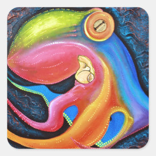 Giant Octopus Vierkante Sticker