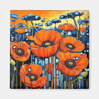 Giant Oranje Poppies 2 Magneet