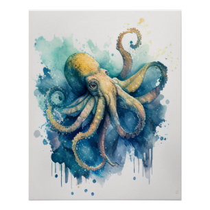 Giant Pacific octopus Wall art Perfect Poster