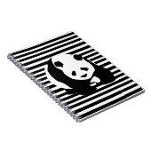 Giant Panda Black en White Striped Notitieboek (Rechterzijde)