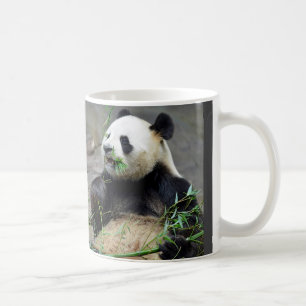 Giant panda eating bamboo koffiemok