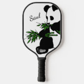Giant Panda Eats Bamboo Name Pickleball Paddle (Achterkant)