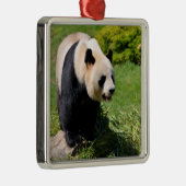 Giant panda op een steen metalen ornament (Rechts)